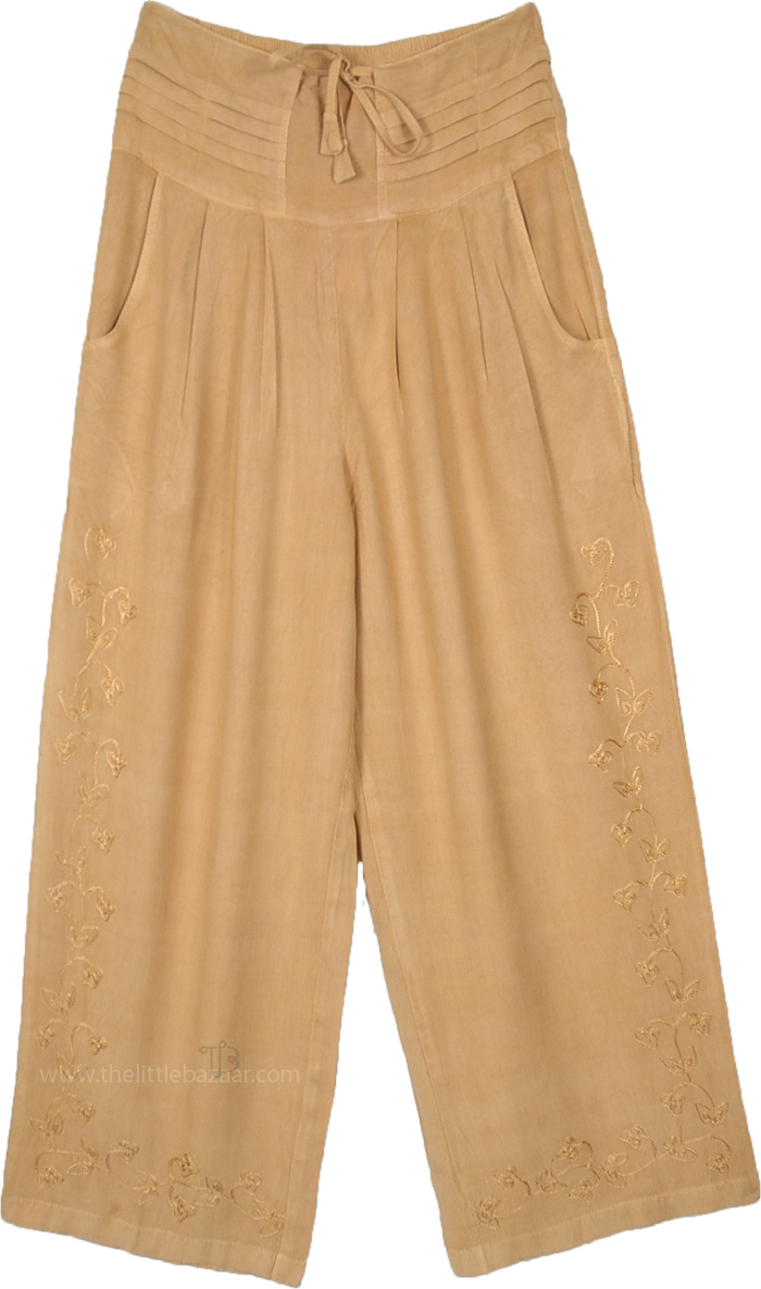 Sober Beige Boho Comfort Straight Pants