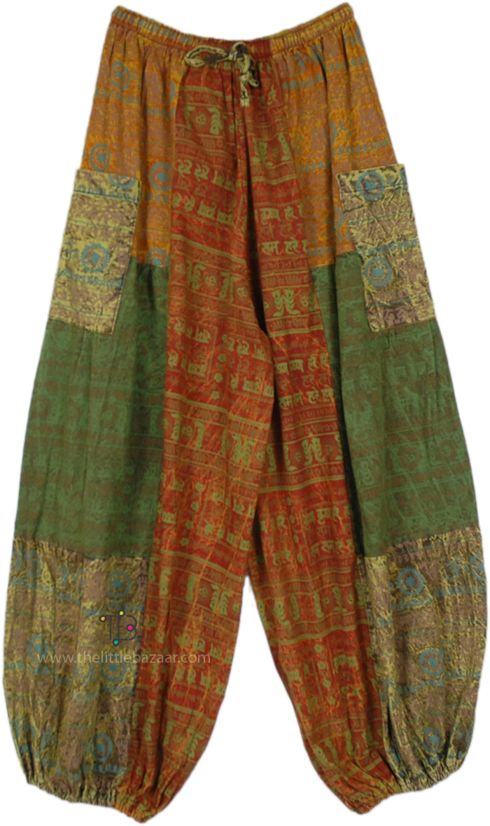 Tropical Harem Style Wide Hippie Pants