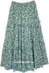Daisies Bloom Long Cotton Tiered Skirt
