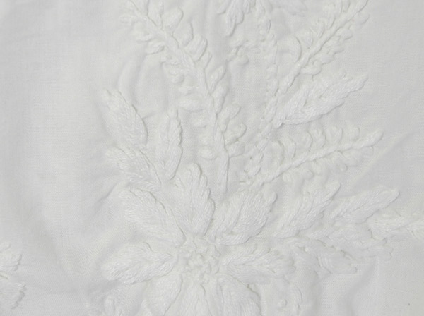 White Salwar Cotton Pants with Hand Embroidery