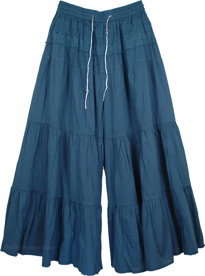 Royal Blue Palazzo Britches Split Skirt
