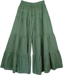 Glade Green Palazzo Gaucho Split Skirt