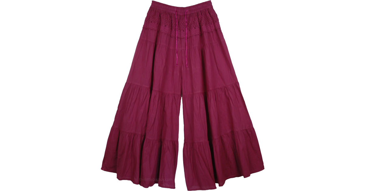 Chili Pepper Purple Palazzo Split Skirt | Purple | Solid, Split-Skirts ...
