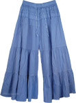 Summer Blue Split Pant Skirts [4023]