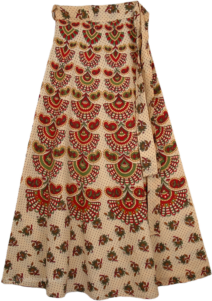 Aztec Mid Calf Length Skirt Wrap Around