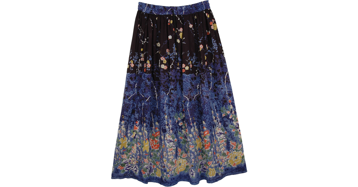 Sale:$16.99 Blue Bayou Street Cotton Long Skirt | Clearance | Printed ...