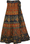 Everglades Ethnic Long Wrap Skirt