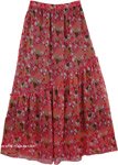 Dark Pink Chiffon Womens Skirt [4069]