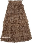 Petite Small Leopard Print Long Chiffon Skirt [4071]