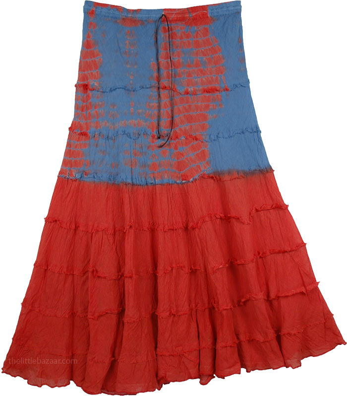 Poppy Tie Dye Summer Cotton Skirt