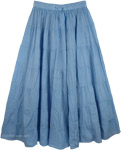 Glacier Blue Light Cotton Skirt