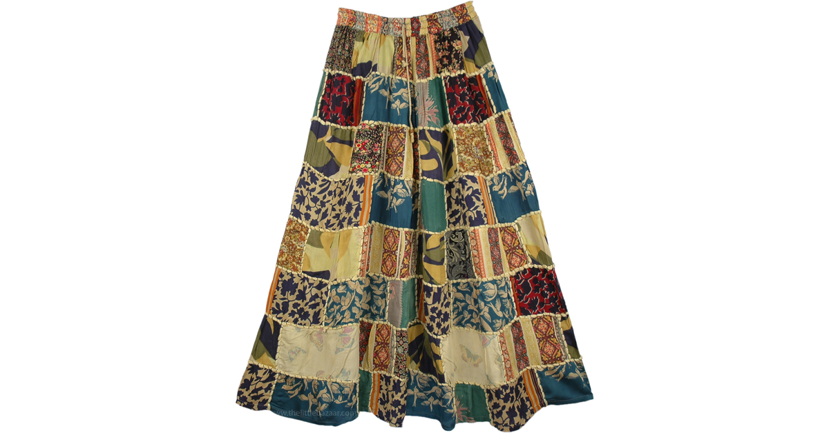 Gypsy Patchwork Boho Skirt | patchwork, Bohemian