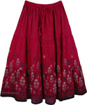 Dusty Monarch Floral Cotton Print Long Skirt