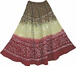 Boho Tie Dye Sequin Indian Long Skirt 