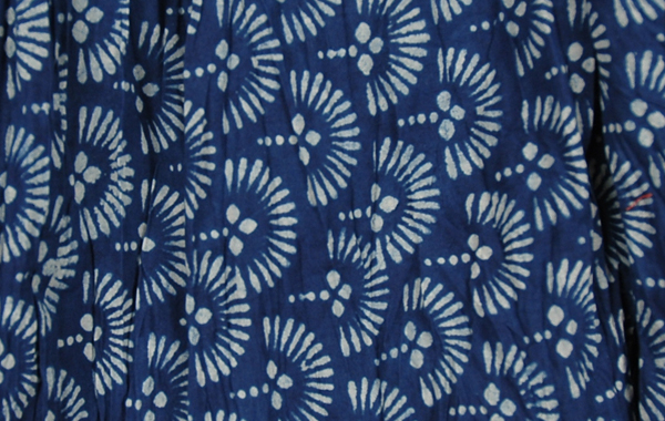 Paradise Blue Cotton Print Long Skirt