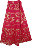 Cardinal Golden Block Print Wrap Skirt