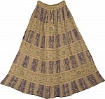 Womens Printed Long Skirt 