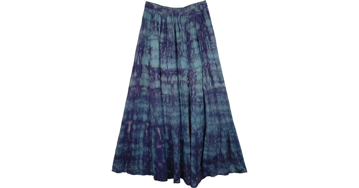 Fiord Marble Tie Dye Blue Skirt | Tie-Dye