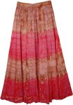 Two Toned Marble Tie Dye Long Skirt [4156]