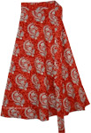 Long Crinkled Cotton Cardinal Skirt