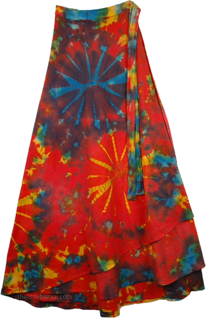 Cosmic Brilliance Tie Dye Wrap Long Skirt