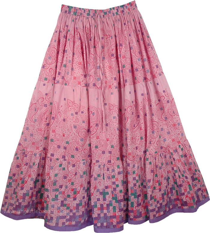 Careys Pink Easy Wear Long Skirt