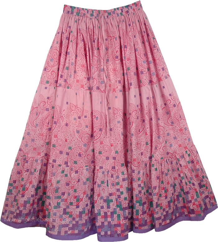 Careys Pink Easy Wear Long Skirt