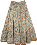 Love in A Mist Floral Cotton Print Long Skirt