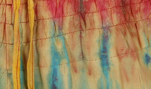 Smocked Waist Tie Dye Summer High Waist Cotton Trouser