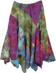 Seasons Colors Skirt in Tie Dye with an Uneven Hem [4223]