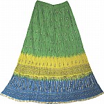 Crinkle Long Skirt Bohemian Chic