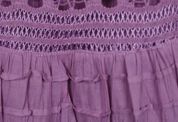 Old Lavender Foldover-Waist Long Skirt