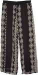 Womens Palazzo Pants in Black with Print [4290]