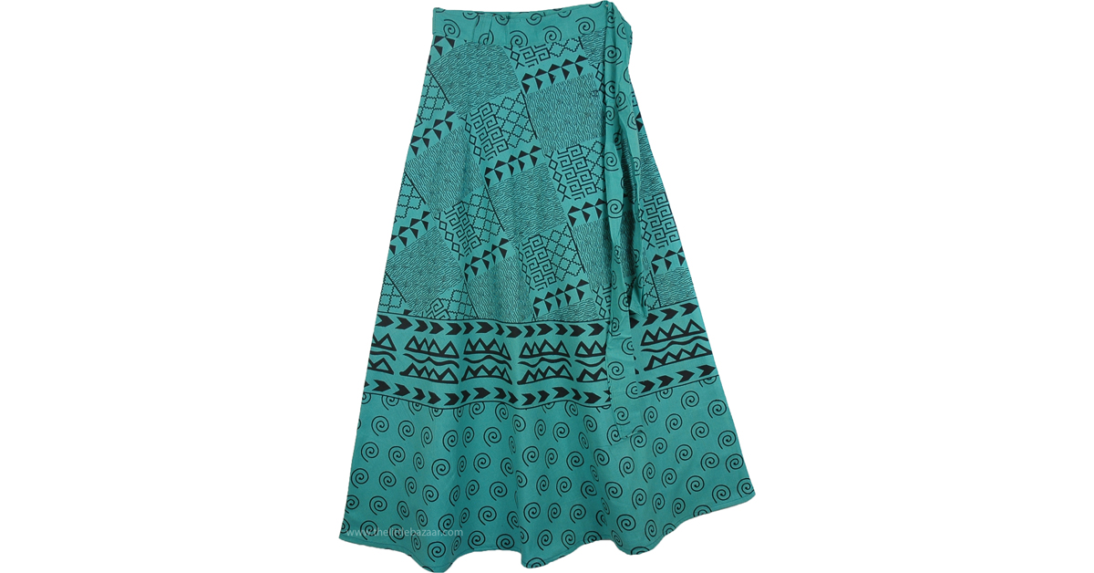 Sale:$12.99 Jungle Green Long Wrap Around Skirt | Clearance | Green ...
