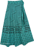 Jungle Green Long Wrap Around Skirt