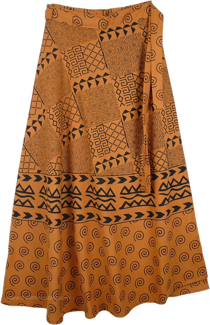 Sale:$11.99 Natural Earth Long Wrap Around Skirt | Clearance | Brown ...