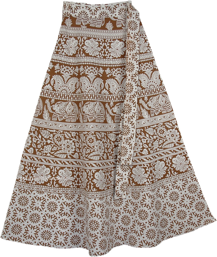 Summer Brown Derby Wrap Around Skirt