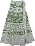 Summer Chalet Green Bohemian Wrap Around Skirt