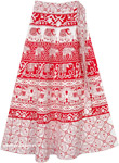 Ruby Red Elephant Parade Wrap Skirt