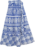 Happy Blue White Wrap Around Skirt