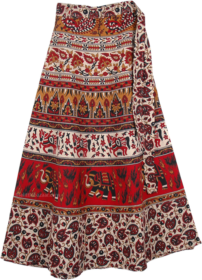 Chilli Pepper Red Wrap Around Skirt