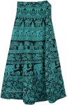 Jade Elephant Wrap Around Skirt with Floral Print