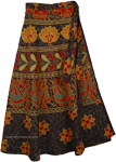 Indian Khaki Ethnic Long Wrap Skirt