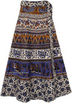 EthniCity Jaipur Design Wrap Skirt in Earthy Colors