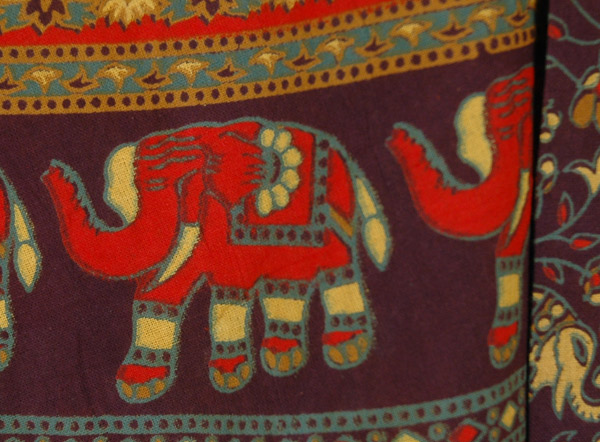Deep Purple Fall Wrap Skirt with Elephants
