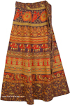 Animal Cocoa Bean Ethnic Wrap Skirt