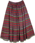 Jungle Patterns Cotton Printed Long Skirt [4374]