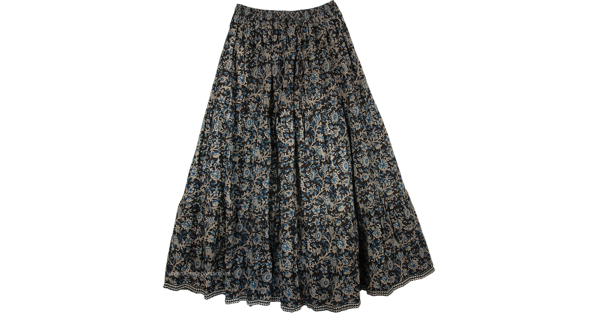 Love in A Mist Floral Cotton Print Long Skirt | Printed