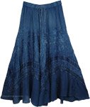 Blue Renaissance Skirt with Embroidery [4390]