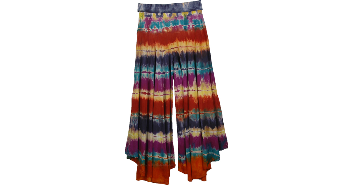 Earthen Yoga Hippie Lounge Pants | Multicoloured | Split-Skirts-Pants ...